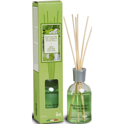 PETALI PROFUMATORE PER AMBIENTI DIFFUSORE CON BASTONCINI FRAGRANZA MUSCHIO BIANCO 100 ML