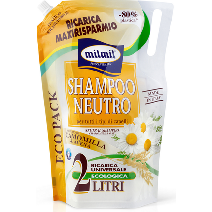 MIL MIL SHAMPOO NEUTRO CAMOMILLA & AVENA RICARICA BUSTA 2 LT