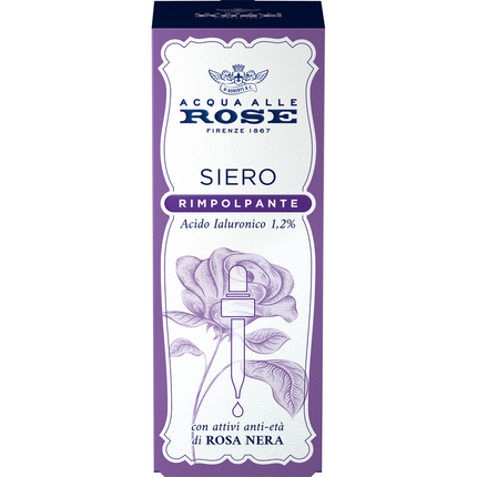 ACQUA ALLE ROSE SIERO RIMPOLPANTE CON ACIDO IALURONICO 1,2% CON ATTIVI ANTIETA' DI ROSA NERA 30 ML