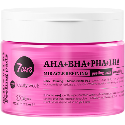 7 DAYS PEELING PAD VISO MIRACLE REFINING AHA+BHA+PHA+LHA 50 PEZZI