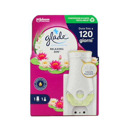 GLADE ELECTRIC ESSENTIAL OIL DIFFUSORE + RICARICA RELAXING ZEN 20 ML DURATA 120 GIORNI