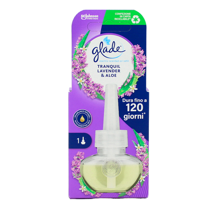 GLADE ELECTRIC ESSENTIAL OIL RICARICA LIQUIDA TRANQUIL LAVENDER & ALOE 20 ML DURATA 120 GIORNI per DIFFUSORE ELECTRIC
