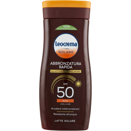 LEOCREMA SOLARE LATTE ABBRONZATURA RAPIDA SPF50 RESISTENTE ALL'ACQUA 200 ML