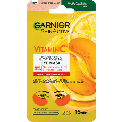 GARNIER SKIN ACTIVE VITAMIN C EYE MASK 15 MINUTI