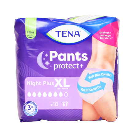 TENA PANTS PLUS NIGHT XL 10 PZ CIRCONFERENZA 120 - 160 CM