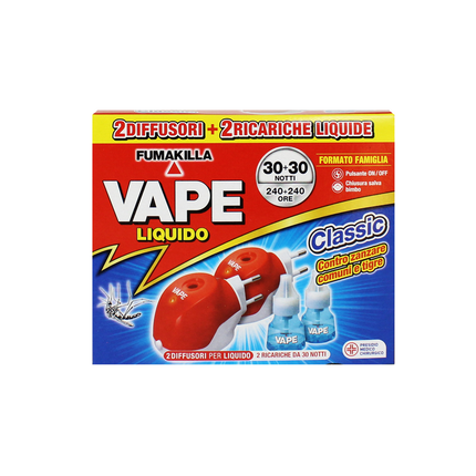 VAPE ELETTROEMANATORE SET 2 BASI + 2 RICARICHE LIQUIDE DA 30 NOTTI