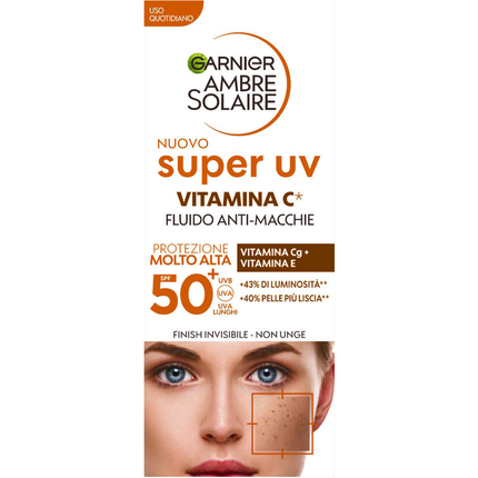 AMBRE SOLAIRE SUPER UV VITAMINA C FLUIDO ANTI MACCHIE VISO SPF50+ 40 ML