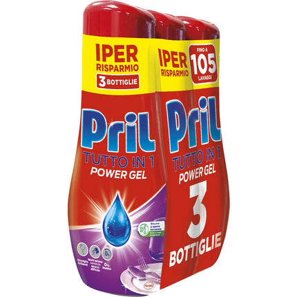 PRIL LAVASTOVIGLIE POWER GEL TUTTOin1 CLASSICO 630 ML 3 PEZZI DA 35 LAVAGGI 1890 ML