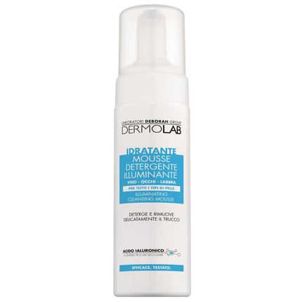 DERMOLAB VISO MOUSSE DETERGENTE IDRATANTE ILLUMINANTE VISO OCCHI LABBRA PER TUTTI I TIPI DI PELLE 150 ML