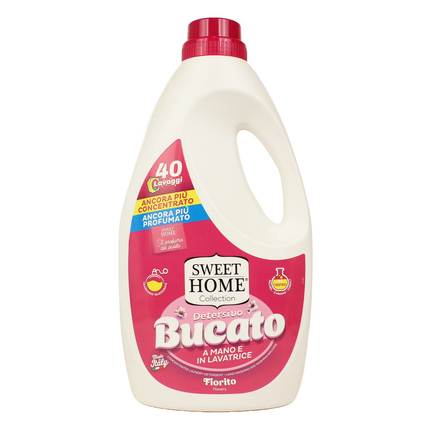 SWEET HOME DETERSIVO LIQUIDO BUCATO A MANO e LAVATRICE FIORITO 40 LAVAGGI 2000 ML