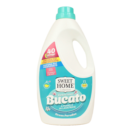 SWEET HOME DETERSIVO LIQUIDO BUCATO A MANO e LAVATRICE OCEAN PARADISE 40 LAVAGGI 2000 ML