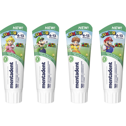 MENTADENT DENTIFRICIO JUNIOR 6-13 ANNI 75 ML ASSORTITO NEI PERSONAGGI SUPER MARIO