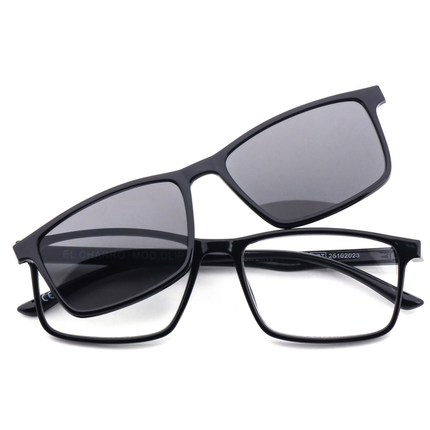 EL CHARRO OCCHIALI DA LETTURA NERO +2,50 + CLIP-ON MAGNETICO LENTI GRIGIE
