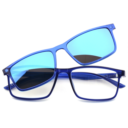 EL CHARRO OCCHIALI DA LETTURA BLU +3,50 + CLIP-ON MAGNETICO LENTI BLU SPECCHIO