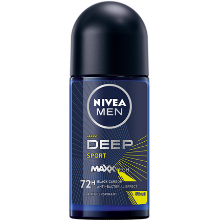 NIVEA MEN DEODORANTE ROLL-ON DEEP SPORT 72H BLACK CARBON 50 ML