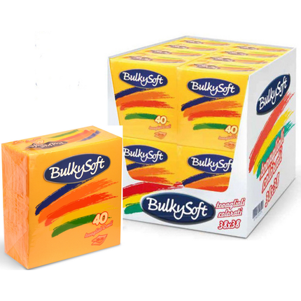 BULKYSOFT BOX TOVAGLIOLI 38x38 COLORE GIALLO 2 VELI 40 PZ TRAMA IN TESSUTO