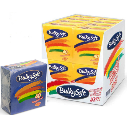 BULKYSOFT BOX TOVAGLIOLI 38x38 COLORE BLU 2 VELI 40 PZ TRAMA IN TESSUTO