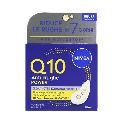 NIVEA VISO Q10 POWER CREMA ANTI-RUGHE NOTTE EXTRA RIGENERANTE PER TUTTI I TIPI DI PELLE 50 ML