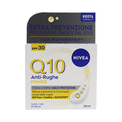 NIVEA VISO Q10 POWER CREMA ANTI-RUGHE GIORNO EXTRA RASSODANTE SPF30 PER TUTTI I TIPI DI PELLE 50 ML