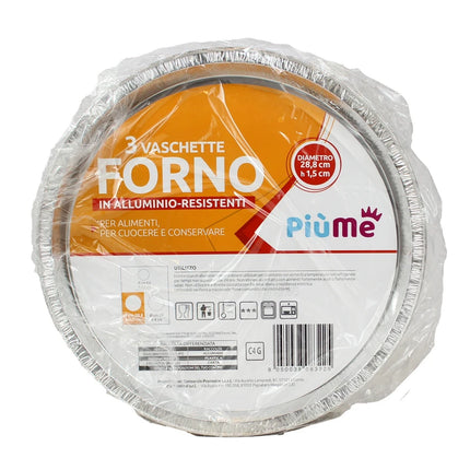 PIUME CONTENITORE IN ALLUMINIO PIZZA 3 PEZZI