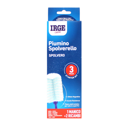 IRGE CASA PIUMINO SPOLVERELLO STARTER KIT 3 PZ - 1 MANICO + 2 RICAMBI