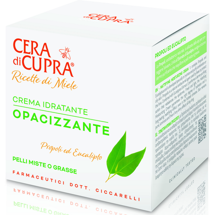 CERA DI CUPRA RICETTE DI MIELE CREMA VISO IDRATANTE OPACIZZANTE PROPOLI ED EUCALIPTO PELLI MISTE o GRASSE 50 ML
