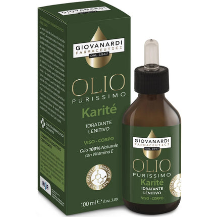 GIOVANARDI FARMACEUTICI OLIO PURISSIMO KARITE' IDRATANTE LENITIVO VISO e CORPO 100 ML