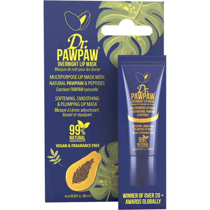 Dr.PAWPAW OVERNIGHT LIP MASK MULTIUSO BALSAMO/MASCHERA LABBRA LENITIVO RIMPOLPANTE 10 ML