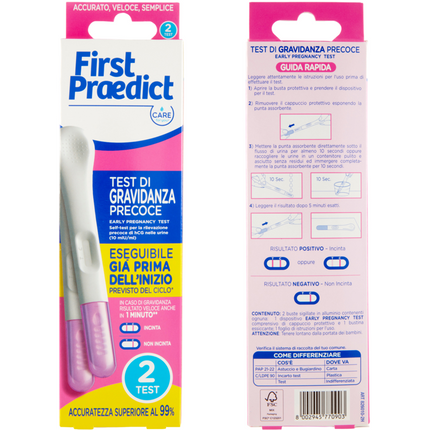 FIRST PRAEDICT 2 TEST DI GRAVIDANZA PRECOCE