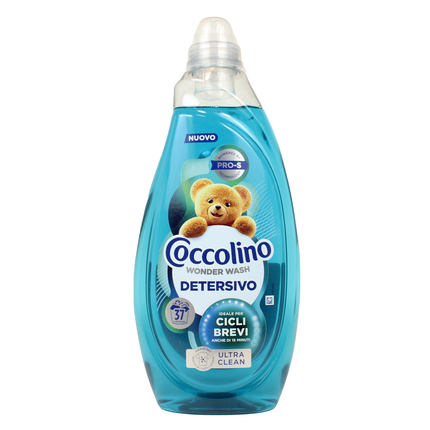 COCCOLINO WONDER WASH DETERSIVO LIQUIDO LAVATRICE CICLI BREVI ULTRA CLEAN 37 LAVAGGI 1480 ML