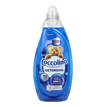 COCCOLINO WONDER WASH DETERSIVO LIQUIDO LAVATRICE CICLI BREVI ODOR PROTECTION 37 LAVAGGI 1480 ML