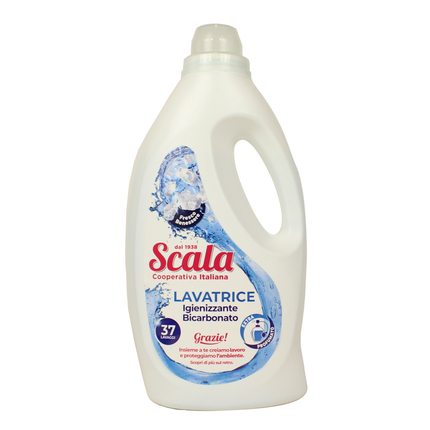 SCALA DETERSIVO LIQUIDO BUCATO LAVATRICE GIENIZZANTE BICARBONATO 37 LAVAGGI LT 1,5