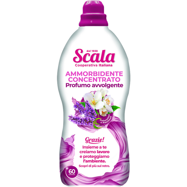 SCALA AMMORBIDENTE CONCENTRATO GELSOMINO e PATCHOULI 60 LAVAGGI LT 1,5