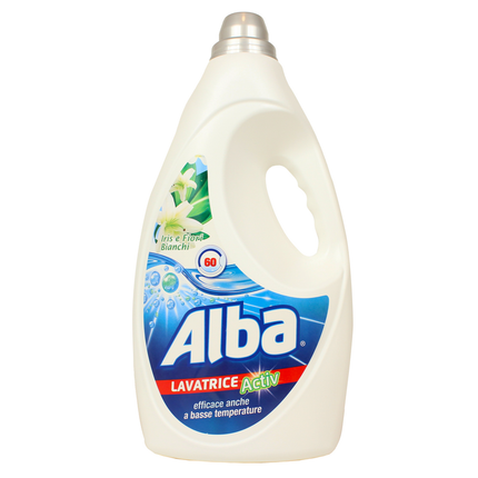 ALBA LAVATRICE ACTIV IRIS & FIORI BIANCHI DETERSIVO LIQUIDO BUCATO LAVATRICE 60 LAVAGGI 3000 ML