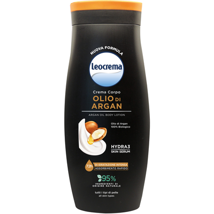 LEOCREMA FLUIDA CREMA CORPO OLIO DI ARGAN 100% BIOLOGICO TUTTI I TIPI DI PELLE 250 ML