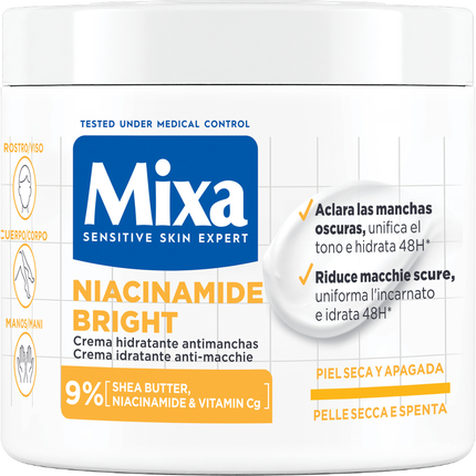 MIXA BODY NIACINAMIDE BRIGHT CREMA ANTI MACCHIE PELLE SECCA e SPENTA VASO 400 ML