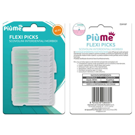 PIUME FLEXI PICKS SCOVOLINI INTERDENTALI MORBIDI 40 PEZZI