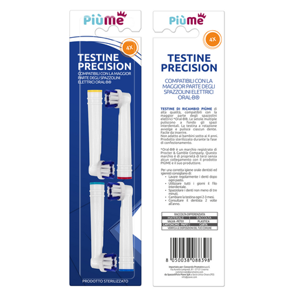 PIUME TESTINE PRECISION 4 RICAMBI per SPAZZOLINI ELETTRICI