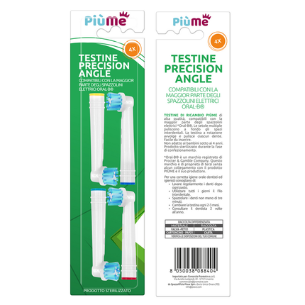 PIUME TESTINE PRECISION ANGLE 4 RICAMBI per SPAZZOLINI ELETTRICI
