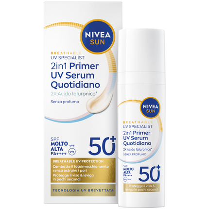 NIVEA SOLARE 2in1 PRIMER SIERO QUOTIDIANO VISO SFP50+ 30 ML