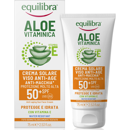 EQUILIBRA ALOE SOLARE CREMA VISO ANTI AGE SPF50+ TUBO 75 ML
