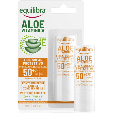 EQUILIBRA ALOE SOLARE STICK SOLARE LABBRA PROTETTIVO SPF50+ RESISTENTE ALL'ACQUA 12 ML