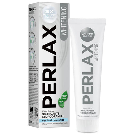 PERLAX DENTIFRICIO WHITENING 3X WHITE CARE SBIANCANTE CON MICROGRANULI CON ACIDO IALURONICO 75 ML