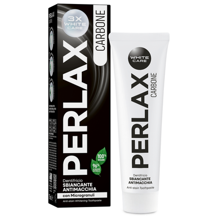 PERLAX DENTIFRICIO CARBONE 3X WHITE CARE SBIANCANTE ANTIMACCHIA CON MIGROGRANULI 75 ML