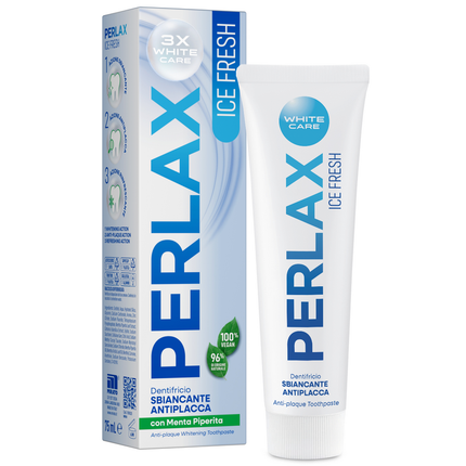 PERLAX DENTIFRICIO ICE FRESH 3X WHITE CARE SBIANCANTE ANTIPLACCA CON MENTA PIPERITA 75 ML