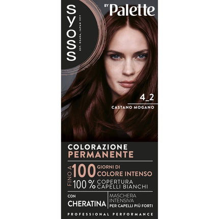 SYOSS by PALETTE COLORAZIONE PERMANENTE CON CHERATINA 4-2 CASTANO MOGANO