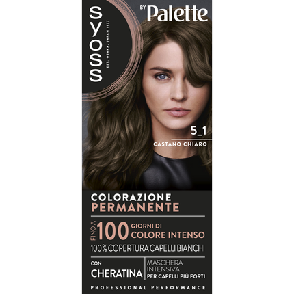 SYOSS by PALETTE COLORAZIONE PERMANENTE CON CHERATINA 5-1 CASTANO CHIARO