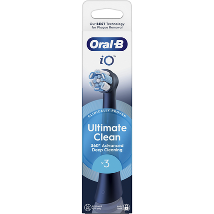 ORAL B 3 RICAMBI iO ULTIMATE CLEAN NERO PER SPAZZOLINO ELETTRICO iO