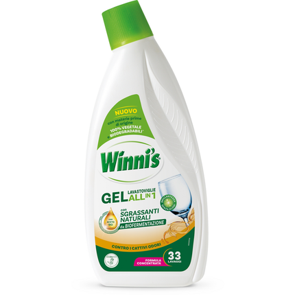 WINNI'S GEL LAVASTOVIGLIE ALL IN 1 ALL'ACETO CONTRO I CATTIVI ODORI 33 LAVAGGI 561 ML