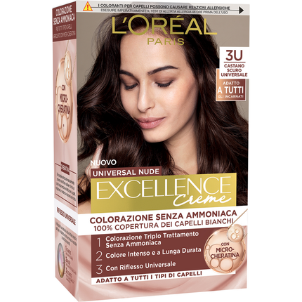 EXCELLENCE N.3U CASTANO SCURO UNIVERSALE CREME UNIVERSAL NUDE SENZA AMMONIACA
